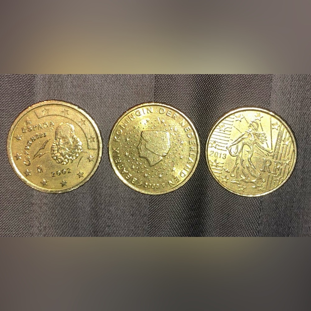 Set of three! Spain, Netherlands,France 10 Cent Euro Coins!
